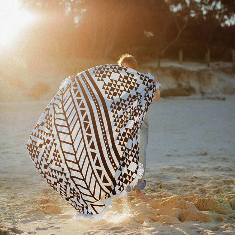 Bohemia Tassel Knitted Beach Towel Blanket